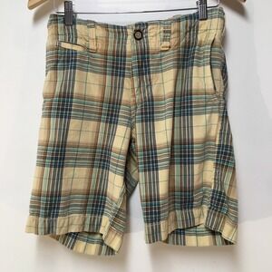 Abercrombie Boys Sz 12 Shorts Yellow Plaid Drawstring 100% Cotton Colorful